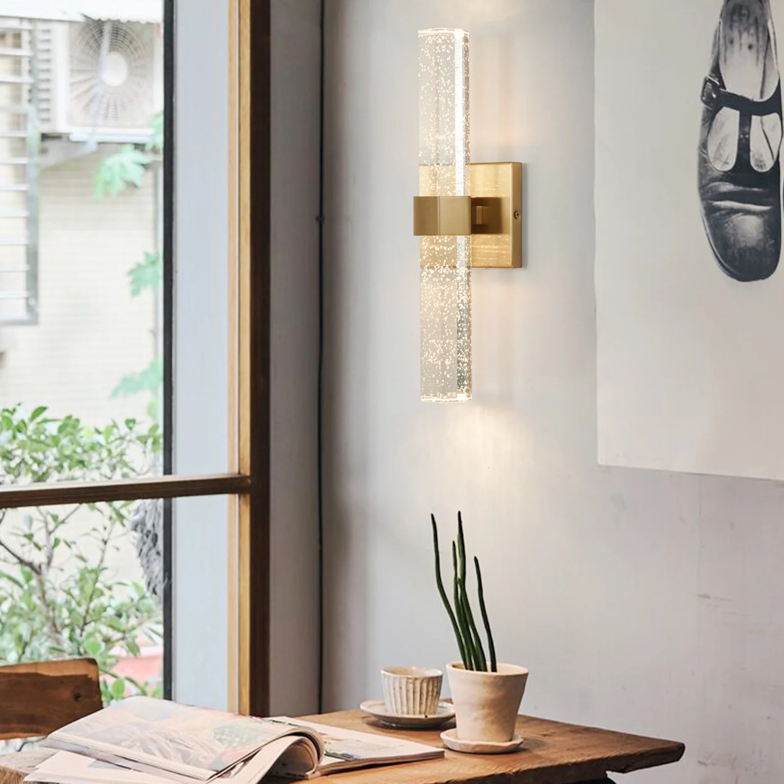 Amazon lámpara de pared post-moderna Luz de lujo sala de estar pared de fondo simple dormitorio lámpara de noche cristal popular fabricante lámpara de pared