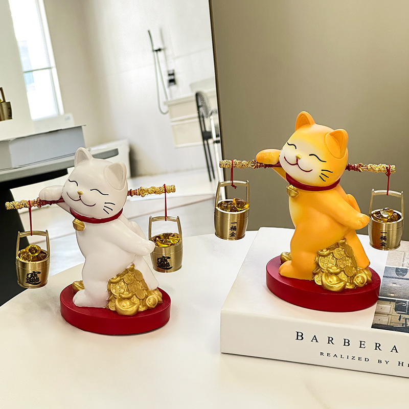 招财猫聚宝盆摆件暴富客厅玄关酒柜聚财装饰品店铺收银台开业礼物|undefined