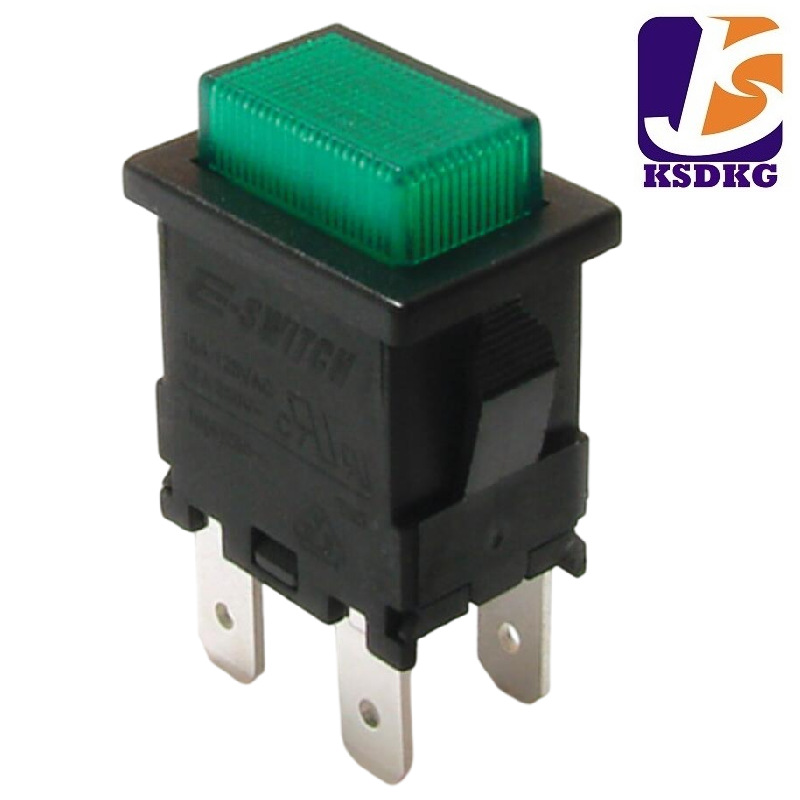 方形按钮开关4脚 厂家供应 按键开关 绿色按钮 自锁开关 立式
