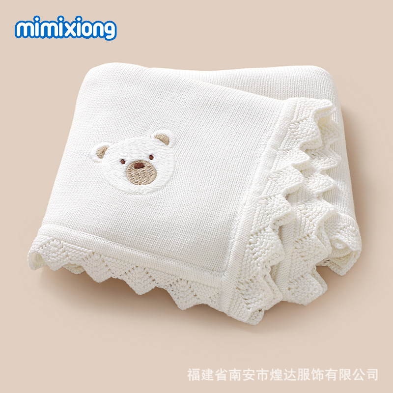 INS venta caliente primavera y otoño nuevo bebé tejido lindo oso patrón bolsa cubierta a prueba de viento para cochecitos de bebé para hombres y mujeres