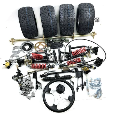 Iy Four-Wheel Steel Tube Go-Kart Parts: Motorcycle frame - full-set-of-accessories-6inch-wheel-assembly