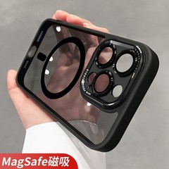亚克力精孔金属镜头适用iPhone16手机壳磁吸充电苹果15防摔保护套