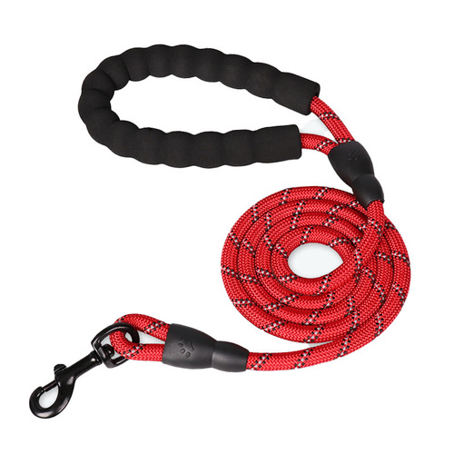 Cross-border pet supplies medium and large dog leash p rope explosion-proof punch chain reflective pet leash dog leash