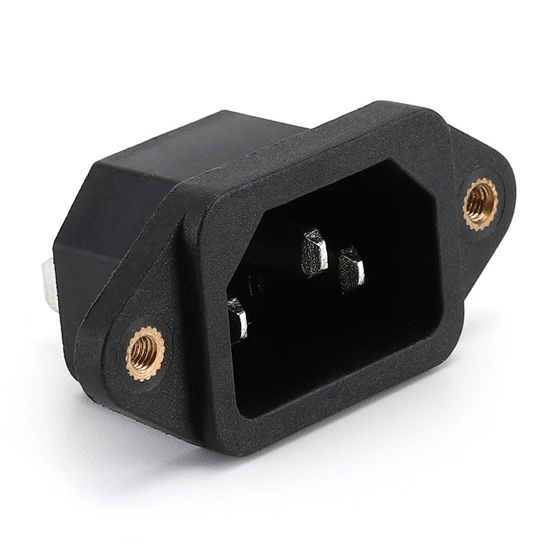 AC-04 power socket, three-core solder terminal, 10A high current, rice cooker socket, with ear fixing holes