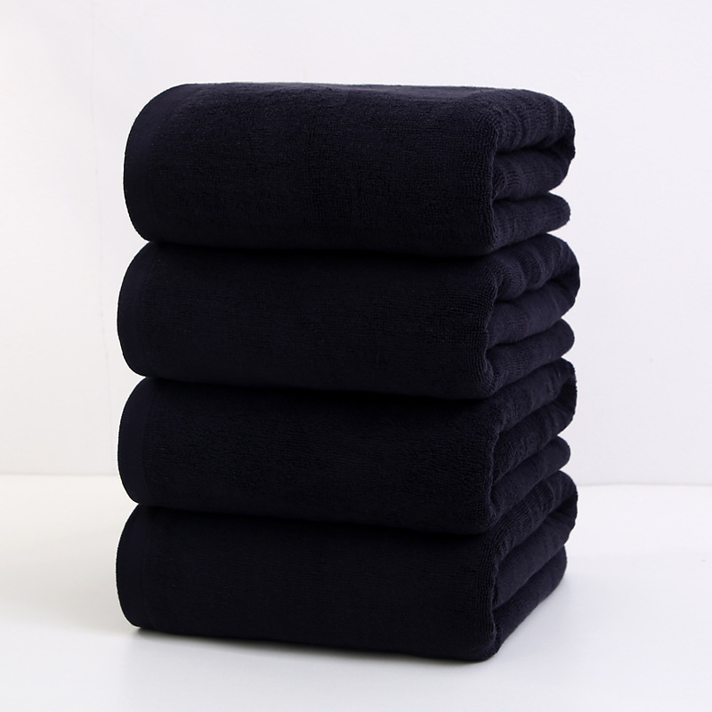 Cross-border black towel wholesale beauty salon cotton black towel bath towel barber salon towel embroidered LOGO