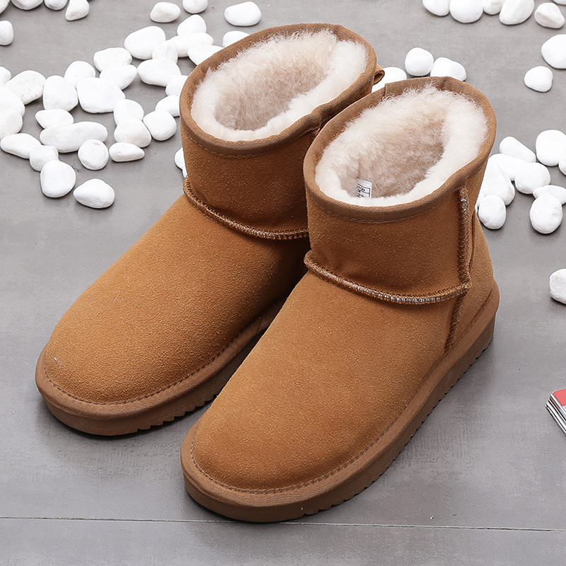 Wholesale 5854 snow boots women's short boots flat fleece-lined cotton boots versatile student cotton shoes one-piece delivery Wholesale 5854 snow boots women's short boots flat fleece-lined cotton boots versatile student cotton shoes one-piece delivery