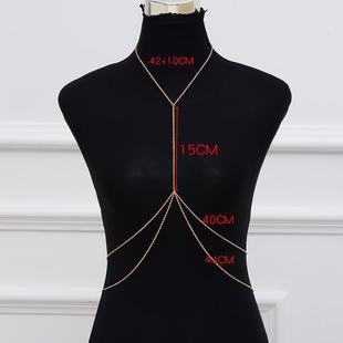 Cross-Border European and American Jewelry Women's Body Chain Necklace Women's Double-Layer Fashion Alloy Electroplating Wholesale