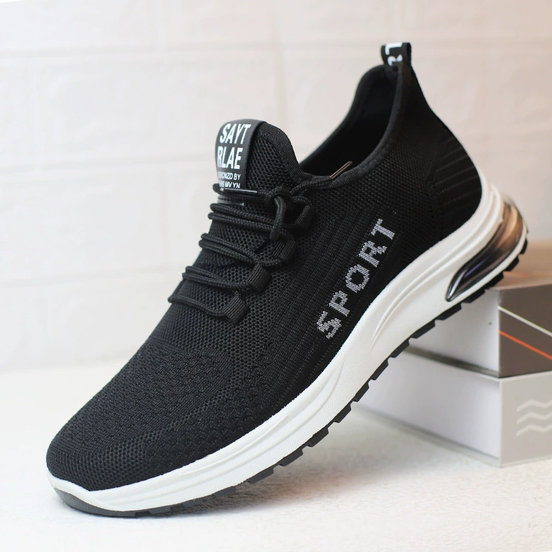 Оптовая мужская повседневная обувь, кроссовки на воздушной подушке, дышащая мягкая подошва Flyknit, легкая весенняя Новая тканевая обувь, трансграничная доставка