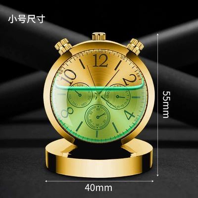 light fragrance car high-end clock | Perfplant seat - small-gold-table-ornaments-green-nanmu