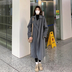 女装灰色呢子大衣女秋冬新款毛呢外套潮流小个子韩系风厚宽松外套