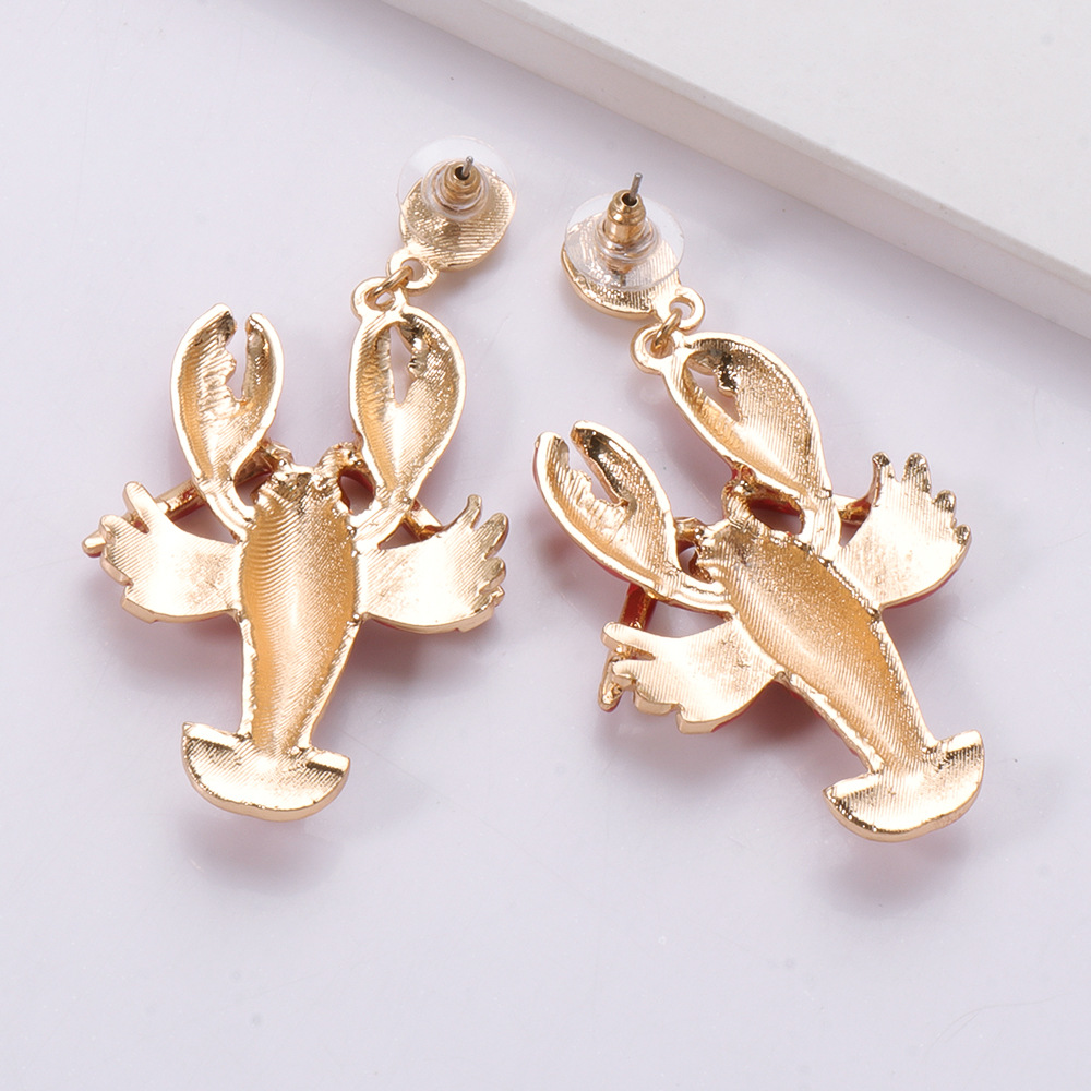 Fashion Creative Alloy Oil Drop Diamond Lobster Alloy Earrings Wholesale display picture 6