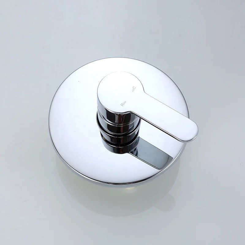 Cobre oculto de tres vías montado en la pared grifo de la ducha incrustado ducha caliente y fría válvula mezcladora Baño proyecto hotelero