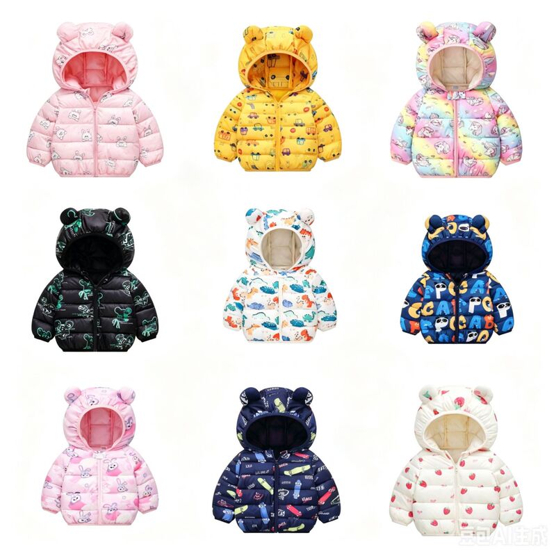 Children's down Cotton Jacket, Export Children's Clothing, New Cartoon Style for Spring, Autumn, and Winter, Lightweight Cotton Coat for Boys and Girls Children's down Cotton Jacket, Export Children's Clothing, New Cartoon Style for Spring, Autumn, and Winter, Lightweight Cotton Coat for Boys and Girls