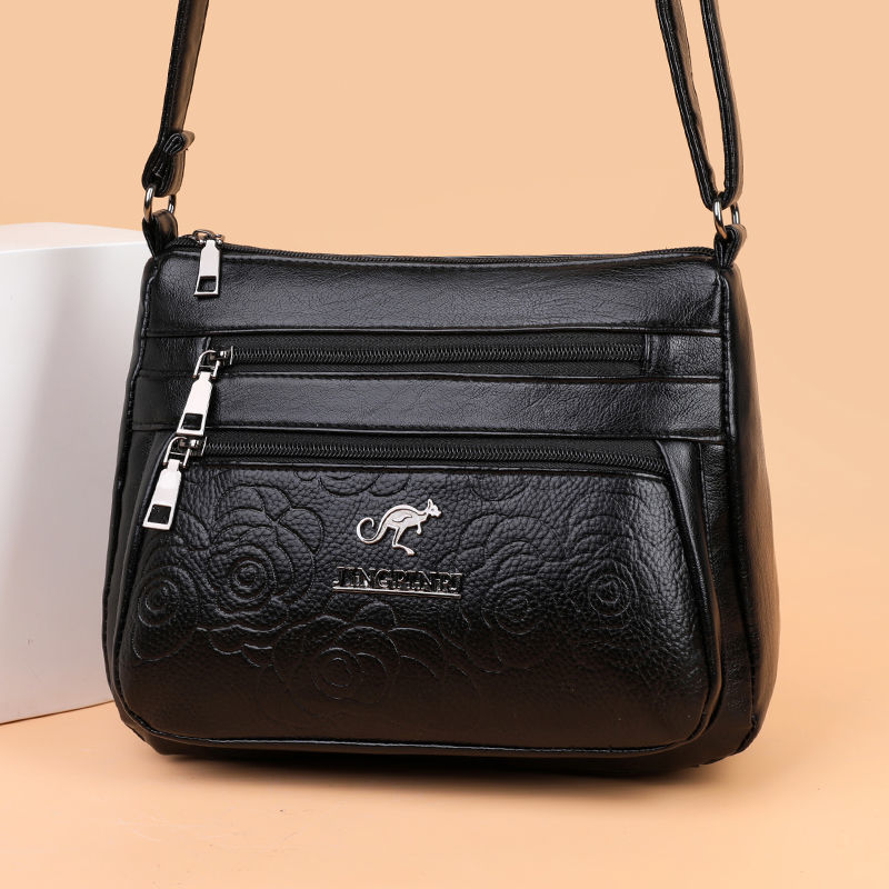 Genuine Leather Texture Middle-Aged Women's Bag Mom Bag 2022 New Bag Ladies Middle-Aged and Elderly Single Shoulder Crossbody Bag Mother-In-Law Bag Genuine Leather Texture Middle-Aged Women's Bag Mom Bag 2022 New Bag Ladies Middle-Aged and Elderly Single Shoulder Crossbody Bag Mother-In-Law Bag