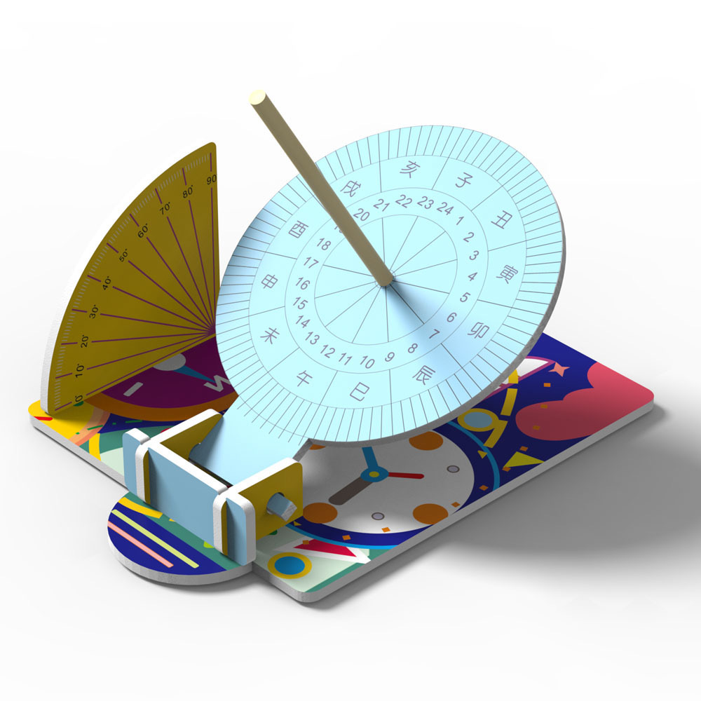 跨境科学小制作stem小学生物理教具儿童玩具材料包日晷实验