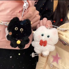 小红书新款黑白猫猫玩偶手工材料包挂件钥匙扣可爱少女创意书包礼