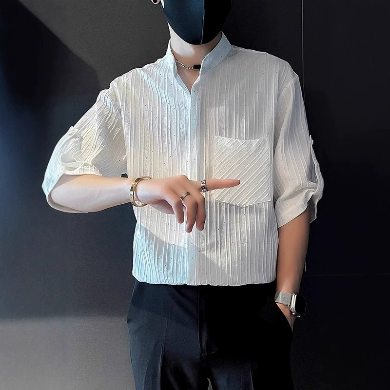 Звездная рубашка с горячими бриллиантами для мужчин летом