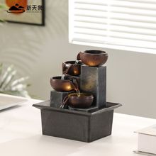欧式高级装饰小型摆件室内加湿循环流水桌面摆件店铺招财流水装饰