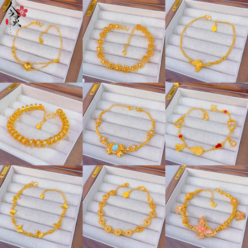 Collection of Gold-Plated Bracelets ⑤ Luxurious and ethereal moonstone diamond-encrusted bow bracelet, various fashionable and versatile hand accessories Collection of Gold-Plated Bracelets ⑤ Luxurious and ethereal moonstone diamond-encrusted bow bracelet, various fashionable and versatile hand accessories