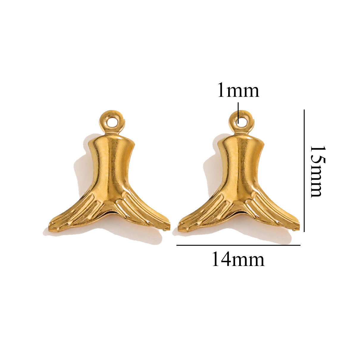 Conchas marinas transfronterizas de acero inoxidable chapado en oro 18K amor pequeño colgante pulsera joyería DIY colgante hecho a mano al por mayor