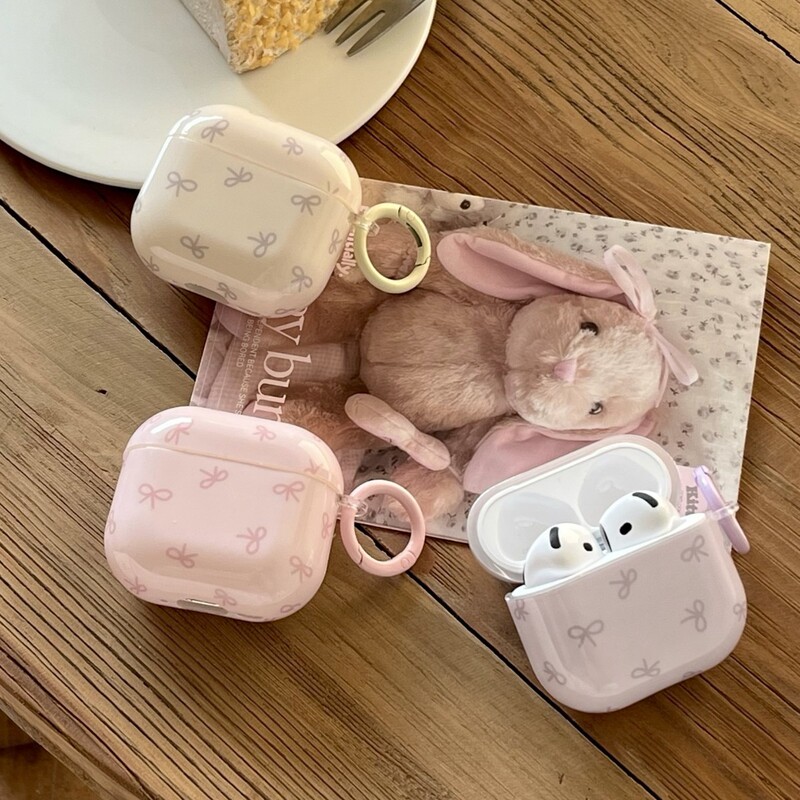 Ins Bowknot Suitable for Apple Airpodspro3 Earphone Protective Case Cover 2Pro Second and Third Generation Earphone Case 3Rd Generation