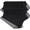 0379 Contrast Color Boat Socks Black