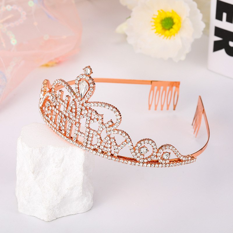 corona strass festa copricapo sposa compleanno cerchietto colore pettine antiscivolo corona cerchietto in lega_voghion.com
