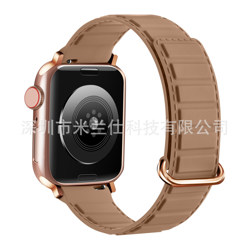 Adecuado para Apple Watch silicona S9 fuerte succión magnética iwatch56789se deportes ultra2 correa de reloj