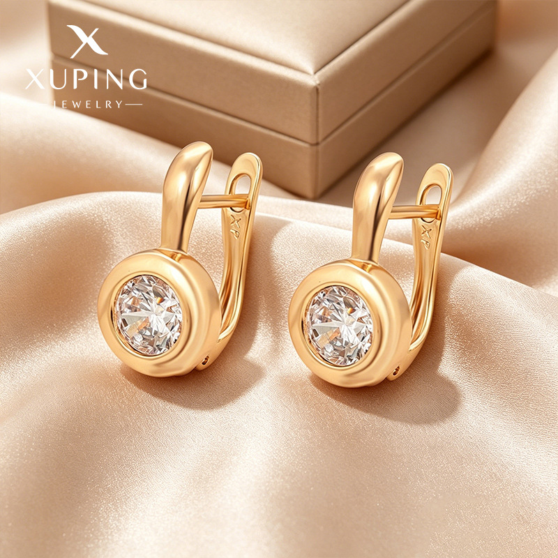 Xuping orejas rusas chapadas en aleación de cobre 18k simple retro joyas artificiales pendientes de nicho transfronterizos