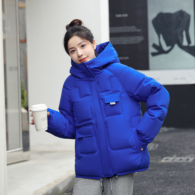 New Autumn and Winter Fashion Candy Color Cotton-padded Jacket Women's Korean-style Short Loose Hooded Student Cotton-padded Jacket Warm Jacket