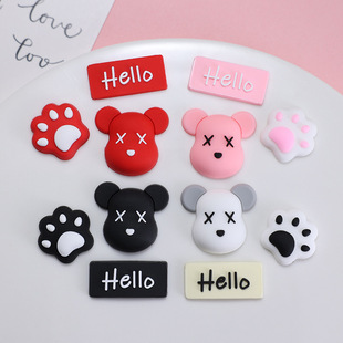 Small three-dimensional violent bear bear hole shoes flower cartoon decorative buckle soft rubber diy semi-three-dimensional handmade accessories stickers