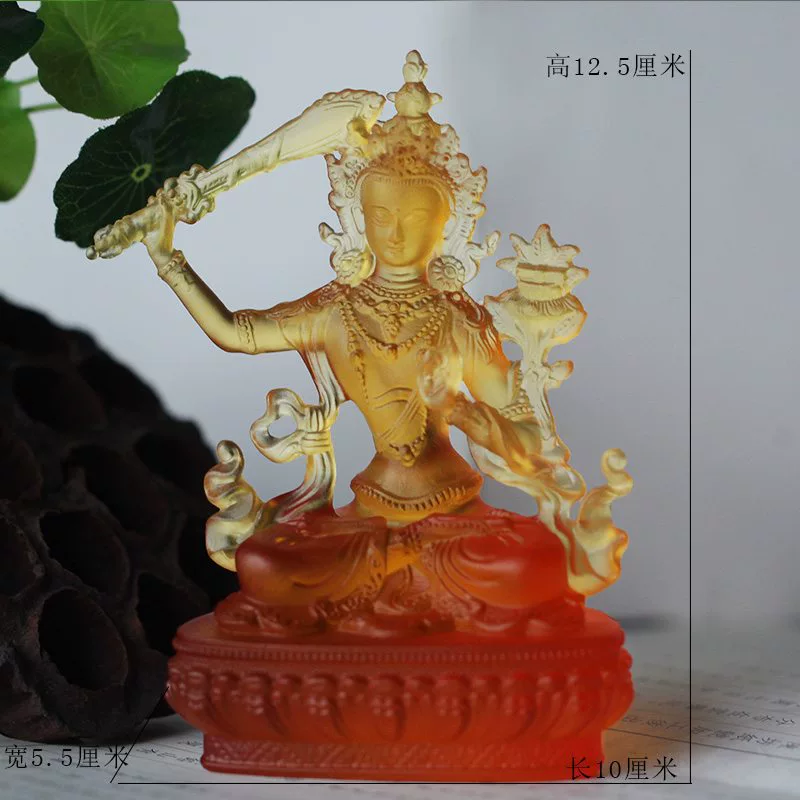 Древний французский Liuli Wenshu Бодхисаттва для дома, гостиная, буддийский храм, посвященный тантре, статуя Будды, декор, ремесло, подарок