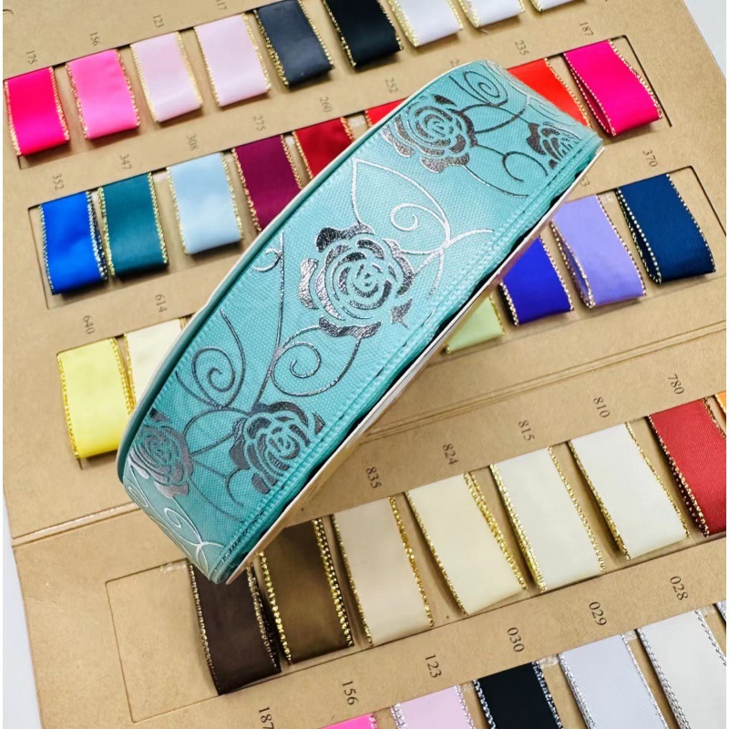 2,5 cm de ancho rosa plateada Lolita hecha a mano DIY cinta caja de regalo de paquete de joyería cinta de soporte