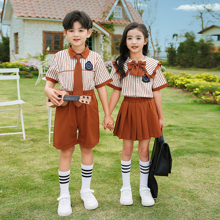 Preschool uniform school uniform primary school class uniform summer set new style British style performance uniform college style graduation dress
