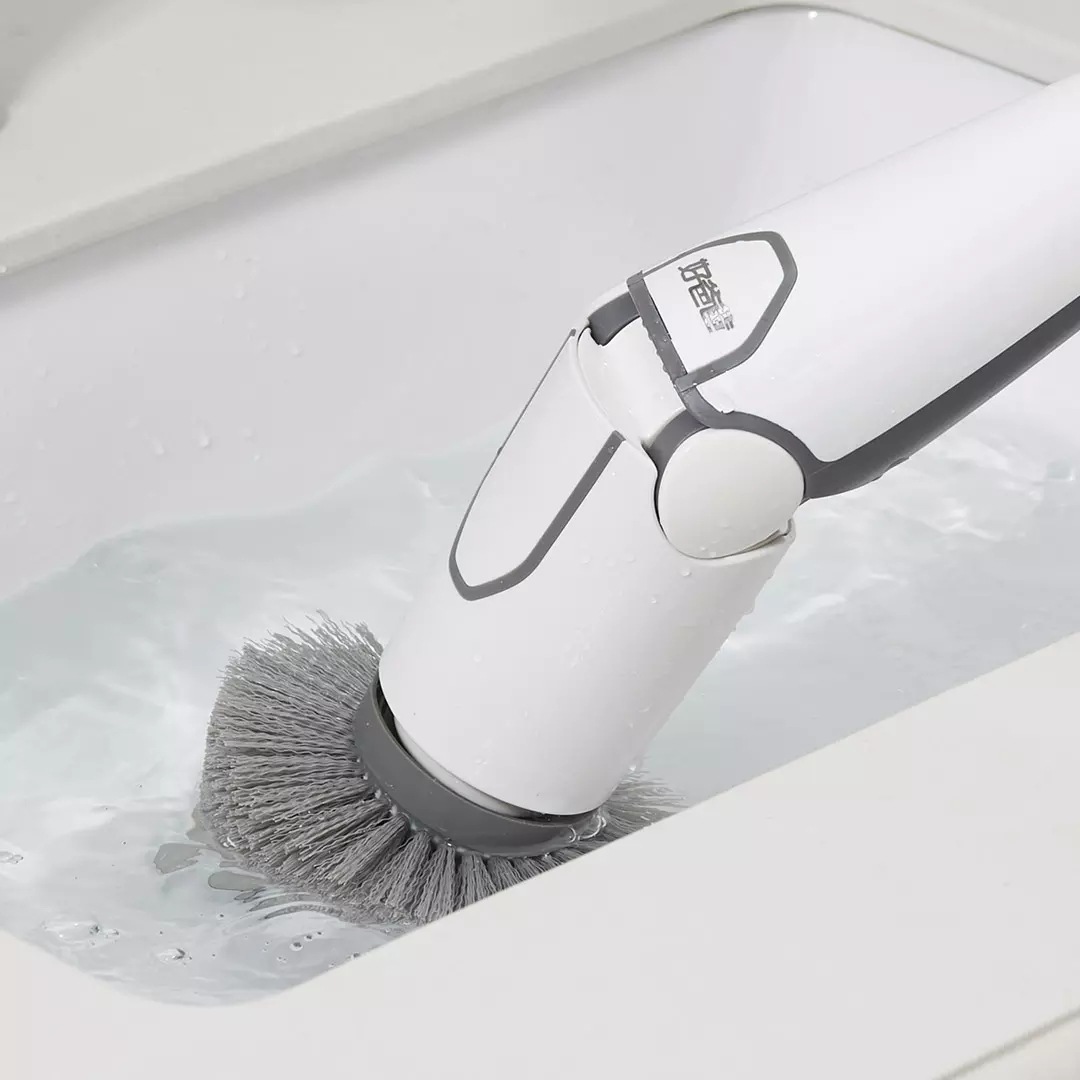 Good Dad Multifunctional Wireless Electric Cleaning Brush Bathroom Kitchen Cleaning Machine (3 Brush Heads) Gray