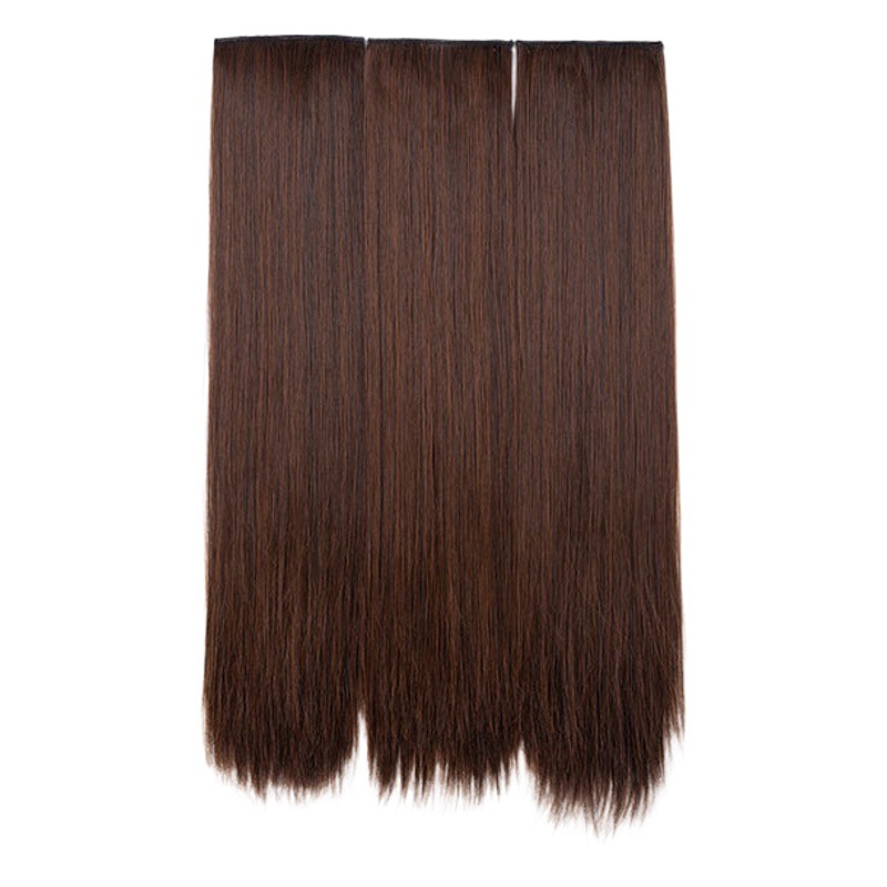 Peluca de las mujeres de pelo largo de una pieza sin costuras peluca parche extensión del pelo recto invisible simulación de aumento de pelo extensión del pelo