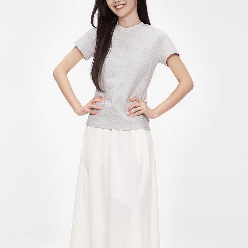 弹性修身显瘦短袖t恤女春夏新款美式辣妹风纯色正肩百搭女上衣ins|undefined