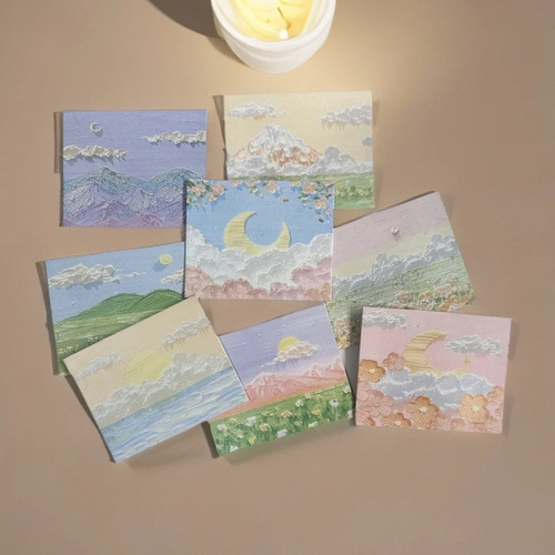 Greeting Card Advanced Blessing Gratitude Thank You Anniversary Graduation Teacher Halloween Card Oil Painting Envelope Greeting Card Small Card