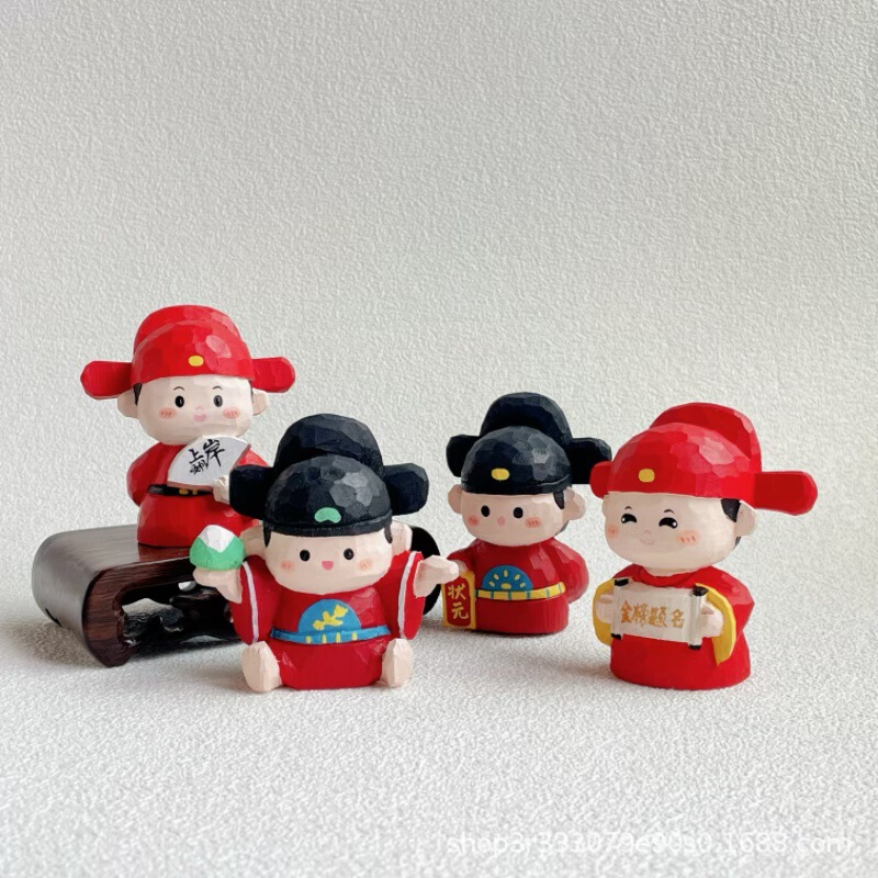 Miniature Wooden Carving Crafts, Student Mascot, Desktop Ornament, Creative Street Stall Travel Cultural and Creative Product Miniature Wooden Carving Crafts, Student Mascot, Desktop Ornament, Creative Street Stall Travel Cultural and Creative Product