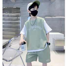 男童夏装套装2024新款儿童短袖夏季帅气网红炸街夏款两件套衣服潮
