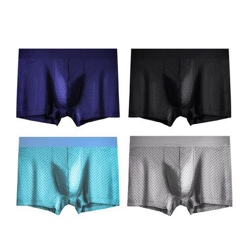 Men's Underwear ZK Banana-Shaped Briefs Factory Wholesale Mesh Antibacterial Underwear Sexy Boxer Shorts Drop Shipping Ice-Silk Underwear