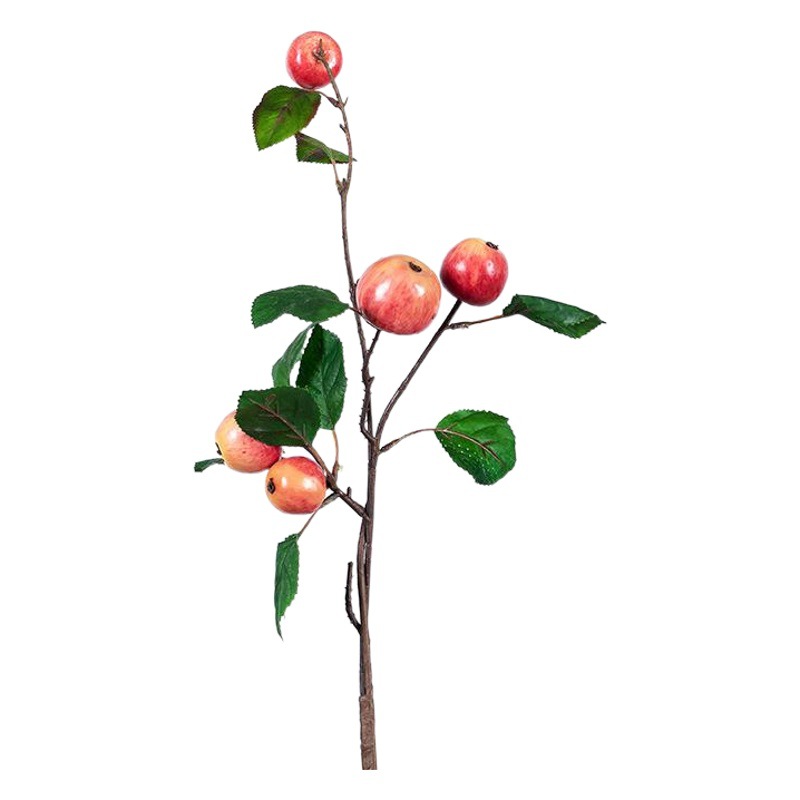 Sensación DE LA MANO alta simulación ramas de manzana pequeña con hojas de frutas decoración de escritorio flor artificial significado seguro fruta muebles para el hogar