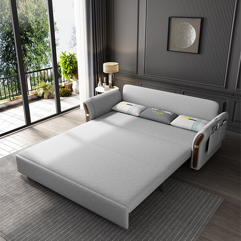 折叠沙发床两用客厅双人1.8米 多功能推拉小户型三人2米长折叠床