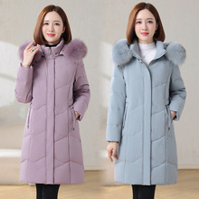 羽绒服女中长款外套2025冬季新款东北加厚白鸭绒服狐狸毛领妈妈装