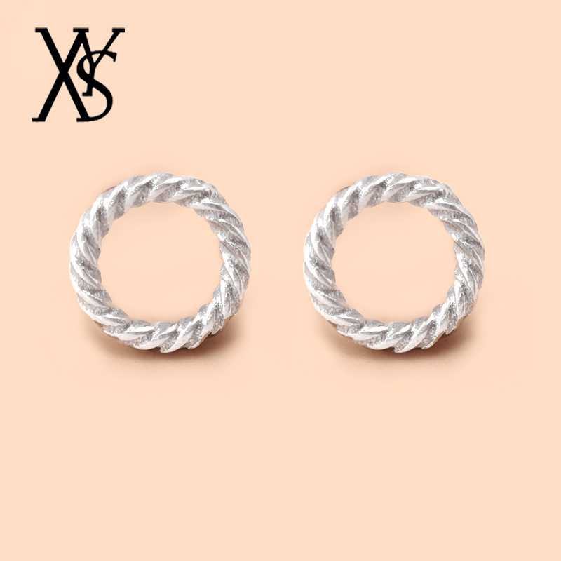 S925纯银配件批发泰银麻花闭口圈手串隔珠连接圈 DIY手工材料直销