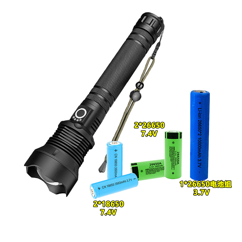 Cross-border xhp70 linterna de luz fuerte aleación de aluminio zoom telescópico carga USB al aire libre autodefensa p70 linterna de luz fuerte