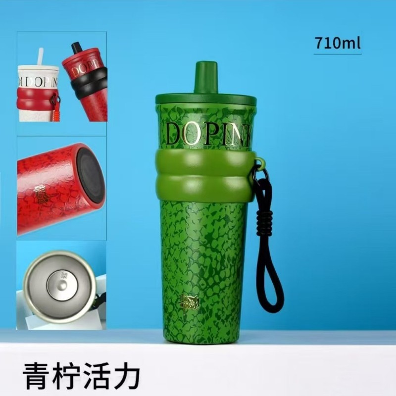 見栄えの良い大容量ストロー断熱カップ 316 ロープカップポータブル車載ステンレス鋼冷水カップライト高級|undefined