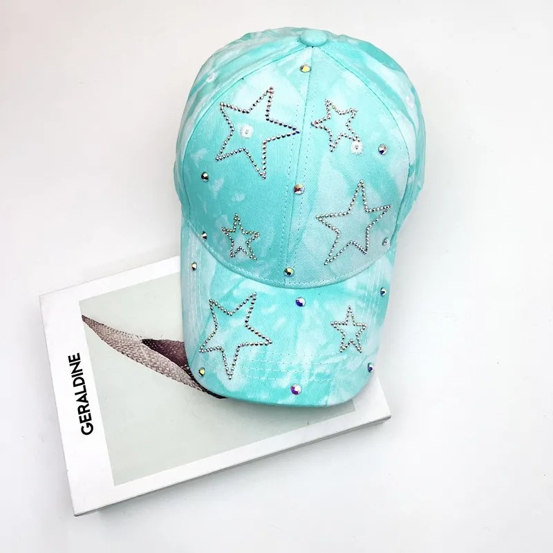 Women's Basic Color Block Star Curved Eaves Baseball Cap display picture 4
