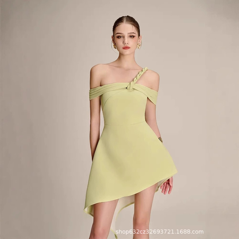 French Style Elegant Strapless dress Women's Summer New High-end Light Luxury Birthday Party Dress