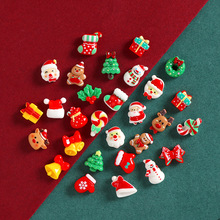 卡通迷你圣诞雪人礼物麋鹿树脂配件diy奶油胶手机壳发夹饰品材料